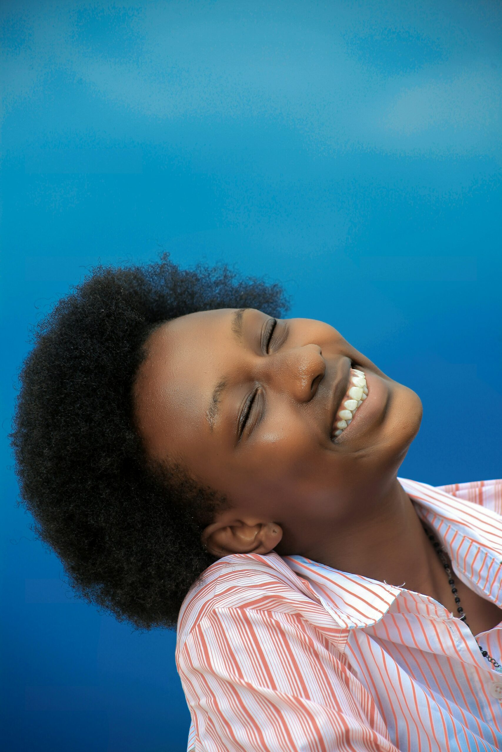 woman showing teeth